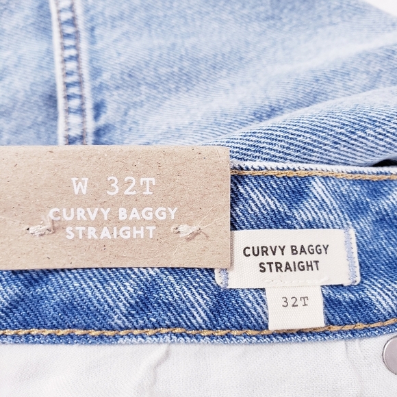 Madewell Curvy Baggy High Waist Baggy Straight Leg Denim Jeans Size 32 Tall - Picture 9 of 14